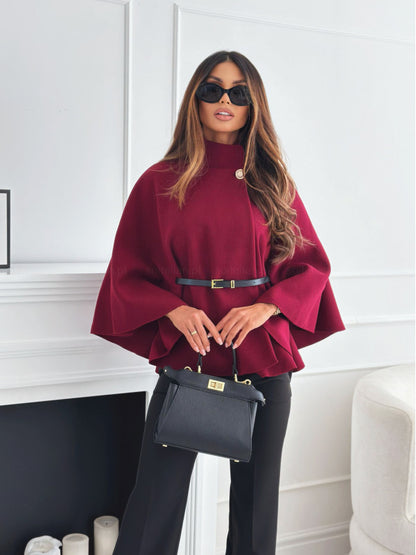 Poncho Élégant avec Ceinture - Mode Moderne pour Femme